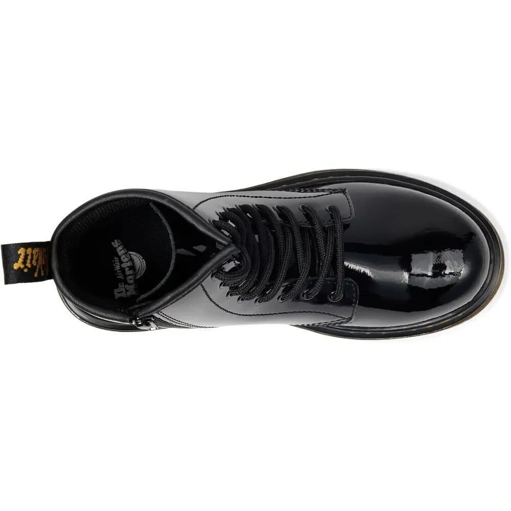 Dr Martens Jr Combat Black Glossy Leather J Zip Up Boots Size 13 US - Picture 3 of 6